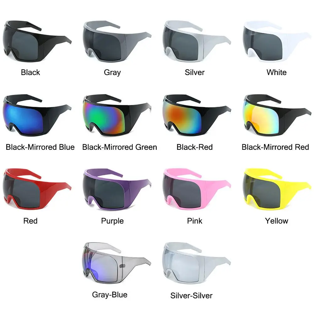 Oversized Punk One-piece Sunglasses Goggle New Women Men Luxury Sun Glasses Female Surround Shades 2000'S Eyewear