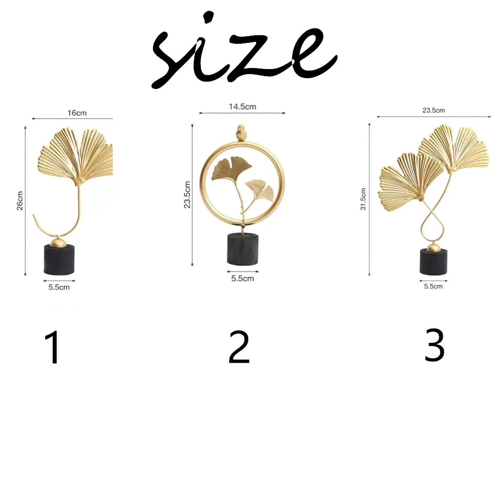 Modern Fan Shaped Ginkgo Leaf Decoration Nordic Minimalist Sculpture Ornament Office Home Figurines Statue