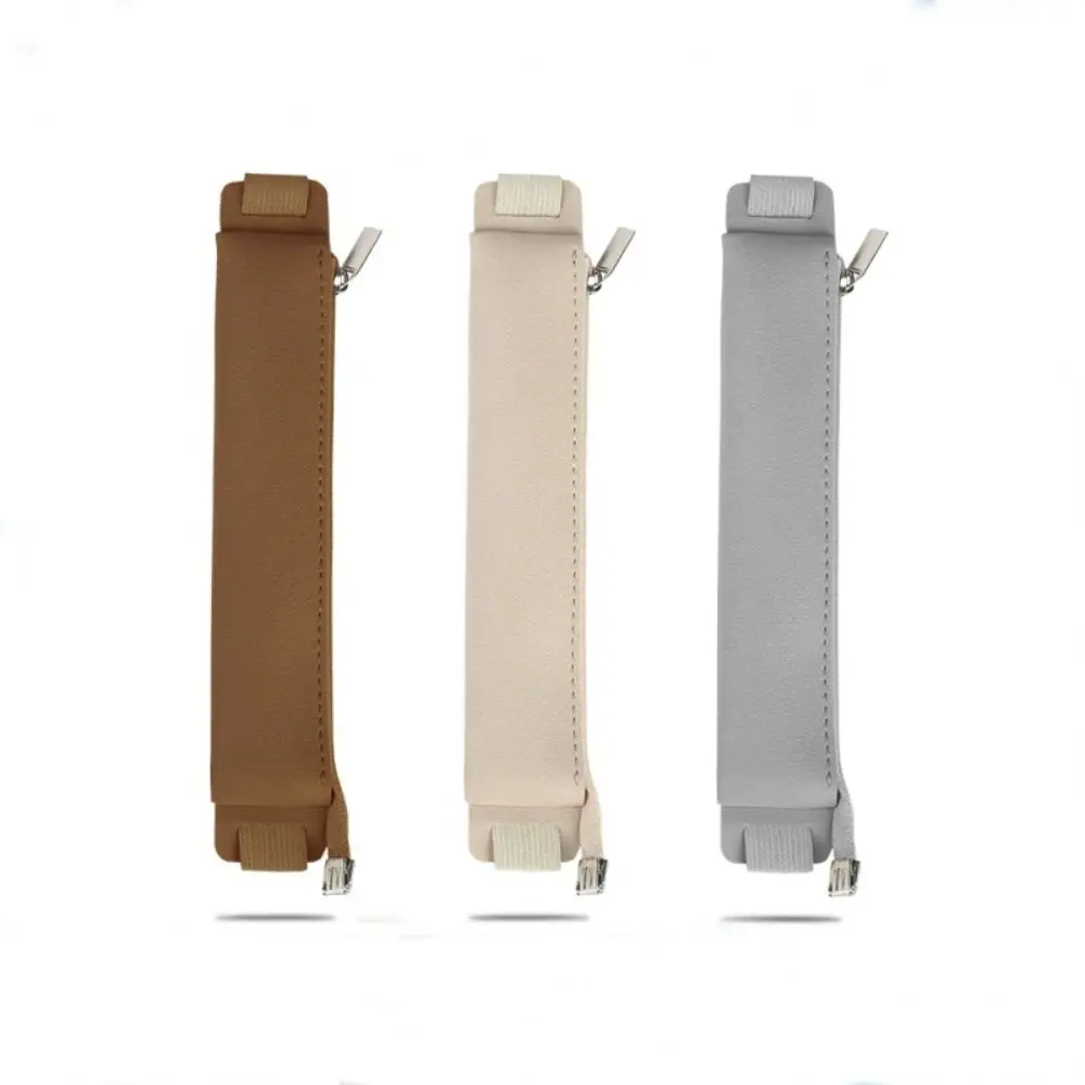 Vintage Pu Leather Pencil Case Book Notebook Rubber Band Pen Clip Portable Office Meeting Laptop Pen Holder