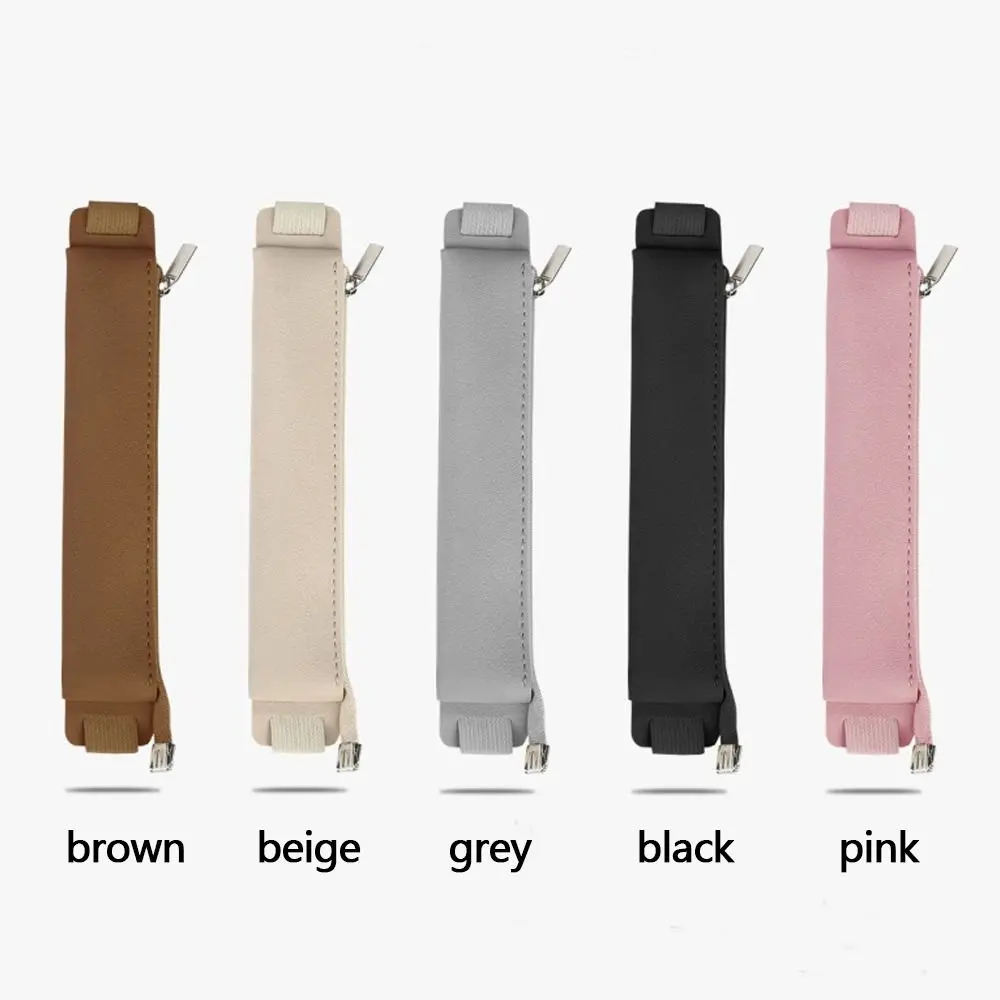 Vintage Pu Leather Pencil Case Book Notebook Rubber Band Pen Clip Portable Office Meeting Laptop Pen Holder