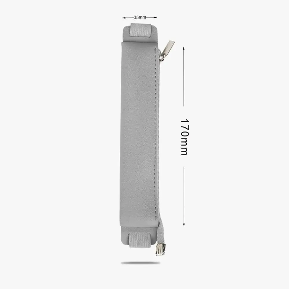 Vintage Pu Leather Pencil Case Book Notebook Rubber Band Pen Clip Portable Office Meeting Laptop Pen Holder