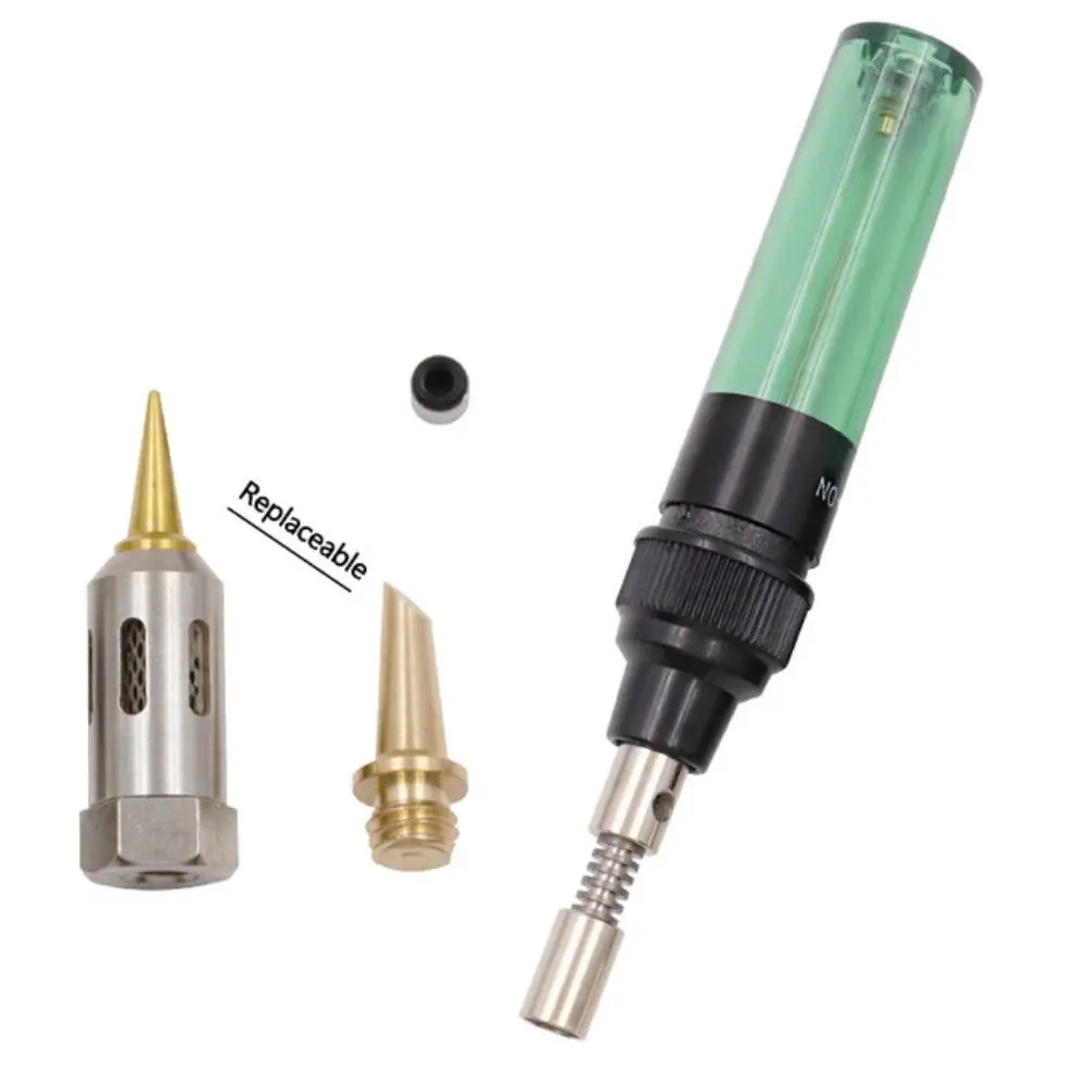 HS-1115K 5/7PCS Butane Gas Soldering Iron Kit Welding Torch Pen Tool Copper+Iron Gas Welding Kit Gas Soldering Iron Head