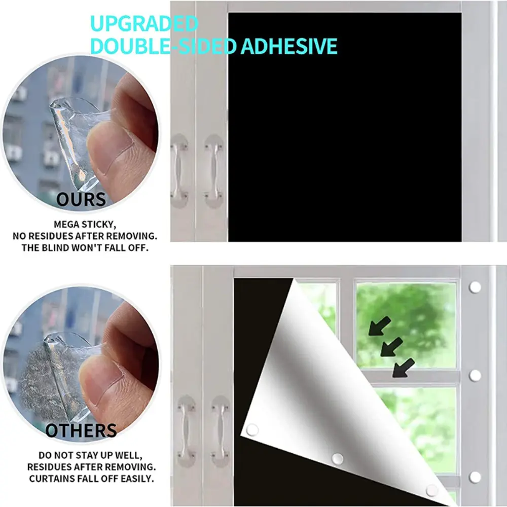 1/2/3 meter Adjustable UV Block Temporary Curtain Bedroom Nursery Window Shade Curtain Blackout Blind Travel Window Cover