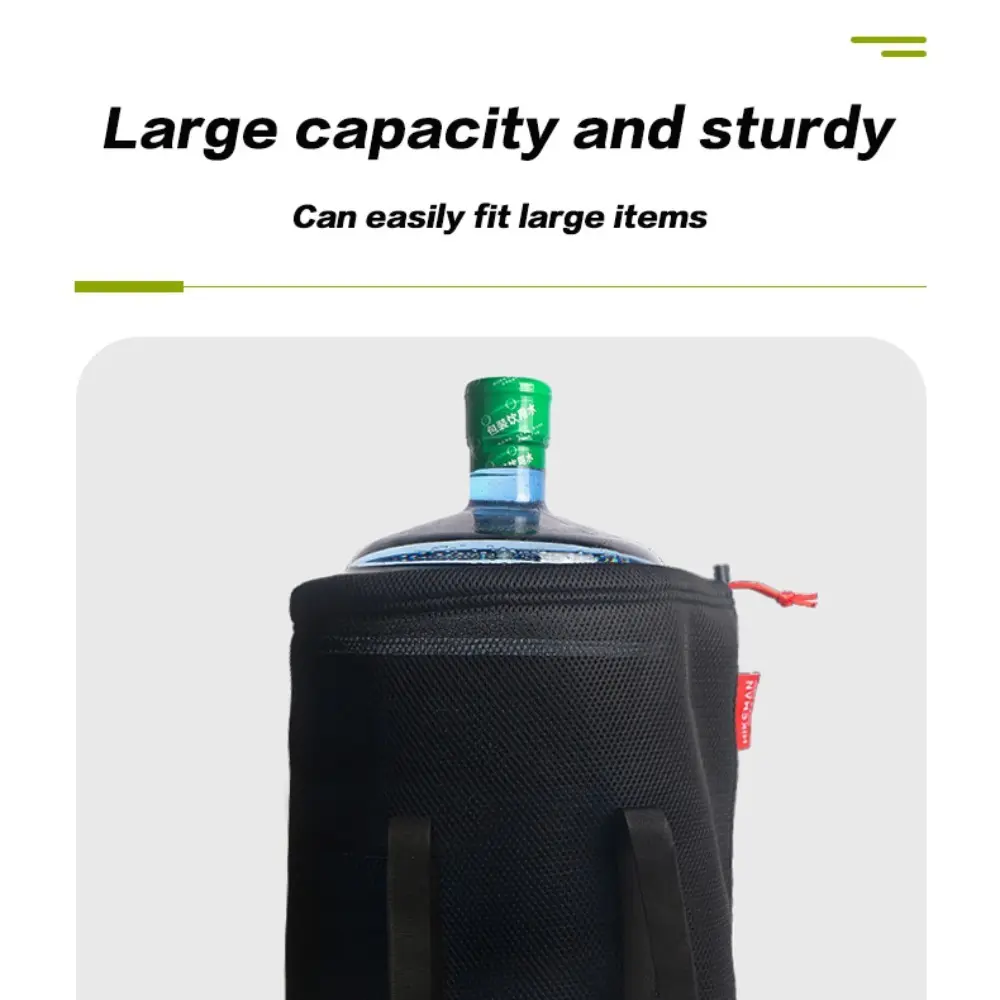 Portable Set Pot Storage Bag Ultra Light Mesh Fabric Tableware Bag Breathable Drawstring Buckle Bundle Mouth Handbag Outdoor