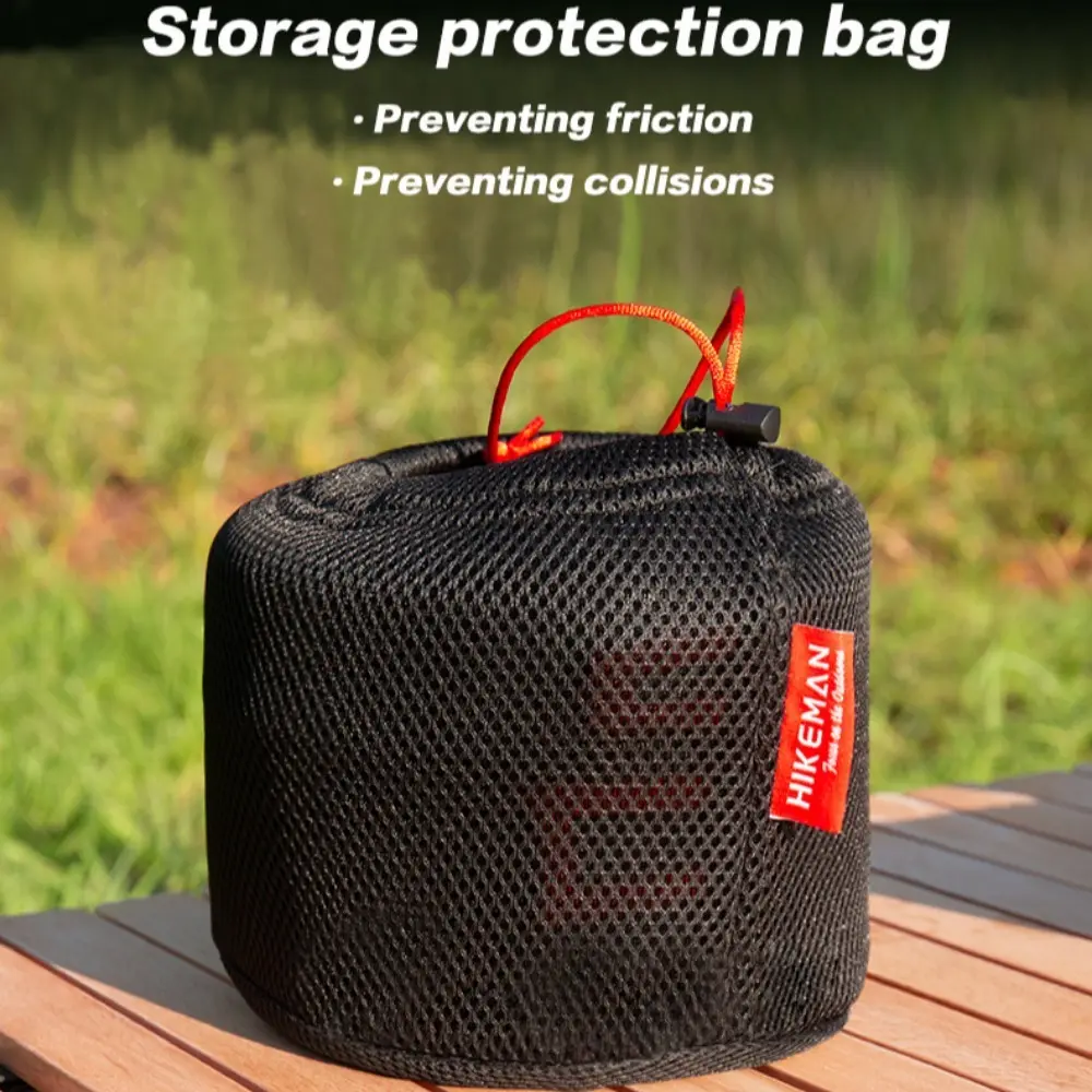 Portable Set Pot Storage Bag Ultra Light Mesh Fabric Tableware Bag Breathable Drawstring Buckle Bundle Mouth Handbag Outdoor