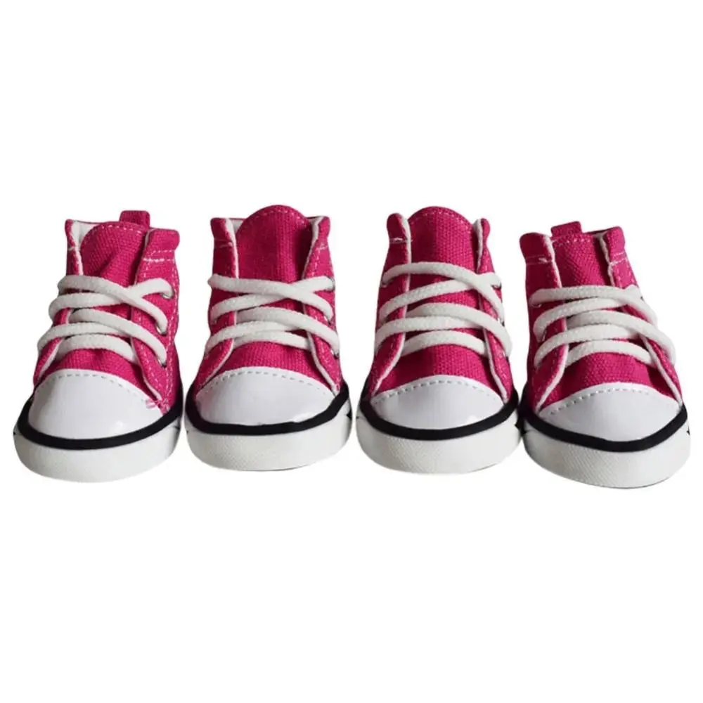 4PCS/Set Anti-skidding Denim Canvas Dog Shoes Pet Shoes Waterproof Shoes Sneakers Breathable Booties
