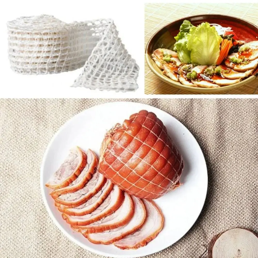 1/2/3/5M Sausage Net Hot Dog Meat Mesh Net Butcher's String Roll Packaging Tool Cooked Ham Elbow Nets Kitchen Accessories