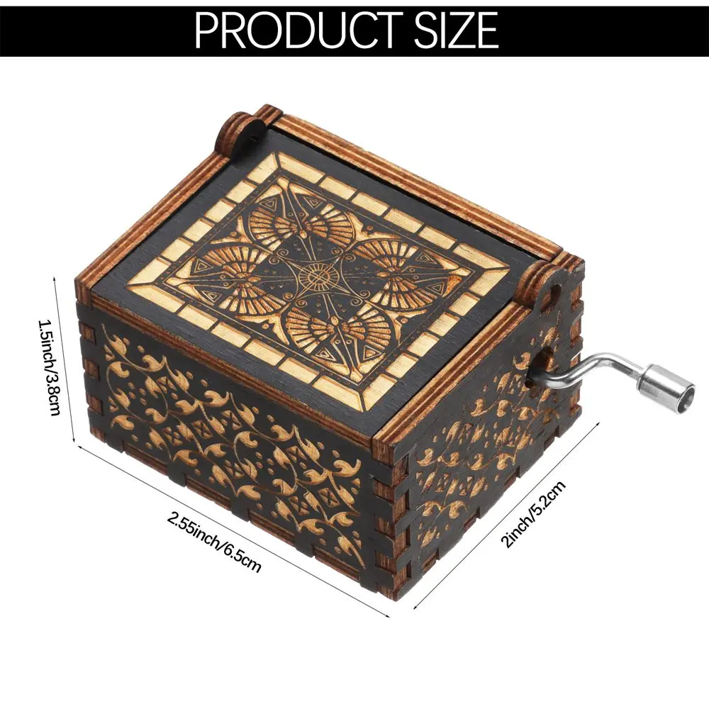 You are My Sunshine Engraved Hand-Cranked Wooden Musical Box Suitable Gifts for Birthday Christmas Valentine's Day Thanksgiving
