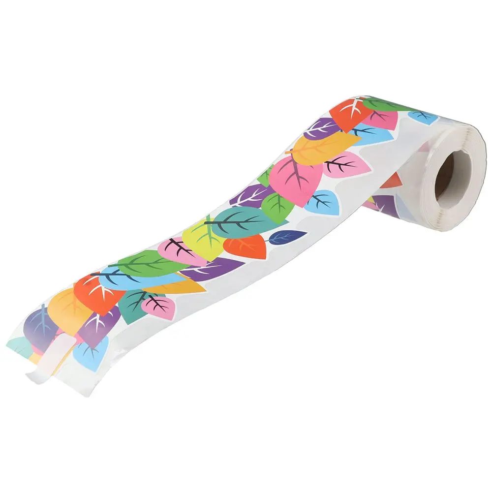 3 Inch x 66 Feet Colorful Leaf Bulletin Board Border Sticker Paper Die-Cut Borde