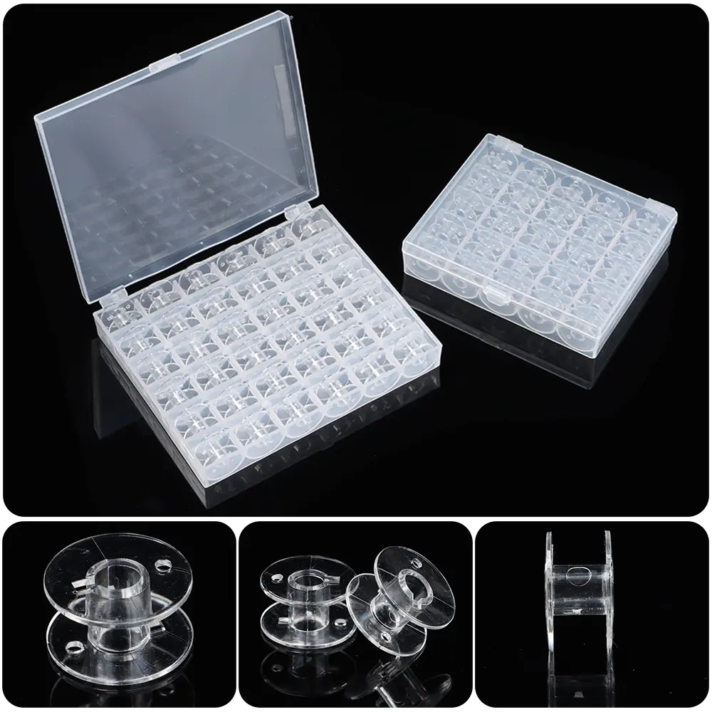 25/36 Grid Bobbins Sewing Machine Spools Plastic Thread Storage Case Box Sewing Equipment Tools Accessories
