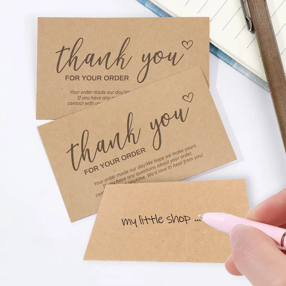 30PCS Online Retail Cardstock Package "Thank You For Your Order" Postcards Greeting Labels Kraft Paper Cards Express Appreciate