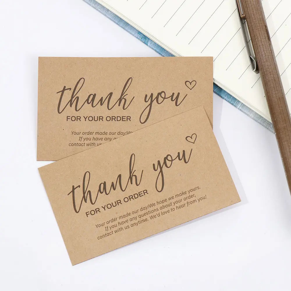 30PCS Online Retail Cardstock Package "Thank You For Your Order" Postcards Greeting Labels Kraft Paper Cards Express Appreciate