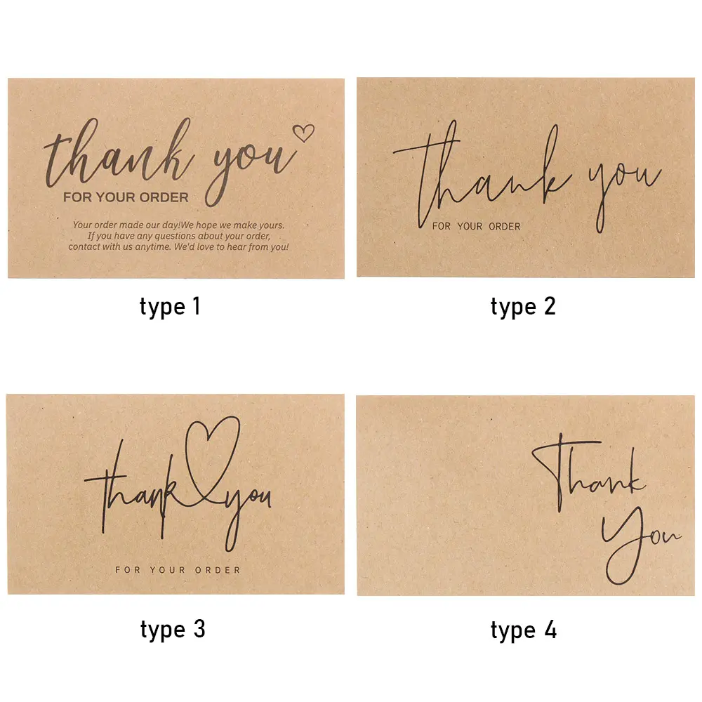30PCS Online Retail Cardstock Package "Thank You For Your Order" Postcards Greeting Labels Kraft Paper Cards Express Appreciate