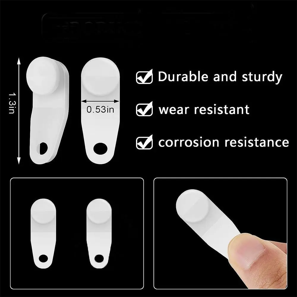 50 Pcs White Curtain Track Clips Easy To Use Durable Multifunction Curtain Accessories Plastic Curtain Track Hooks Bedroom