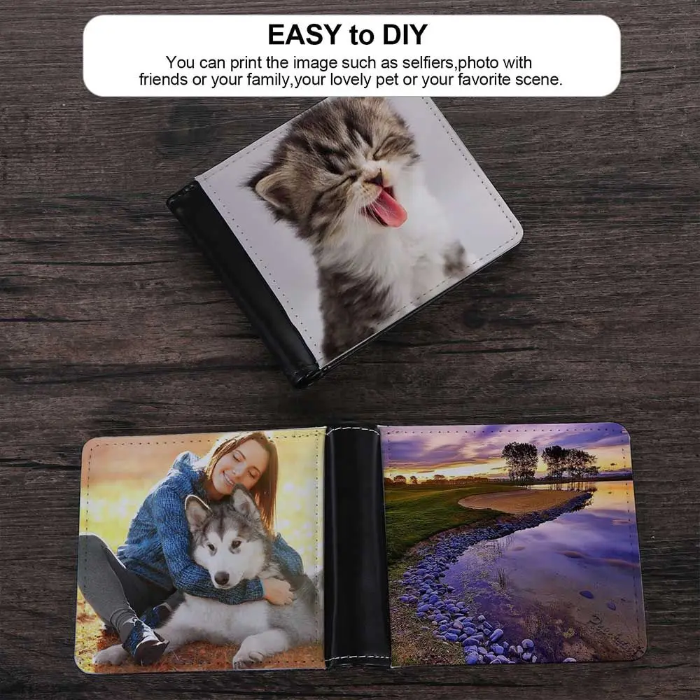 Sublimation Blanks Wallet PU Leather Wallet for Women Men DIY Gift Multi Card Holder Wallet