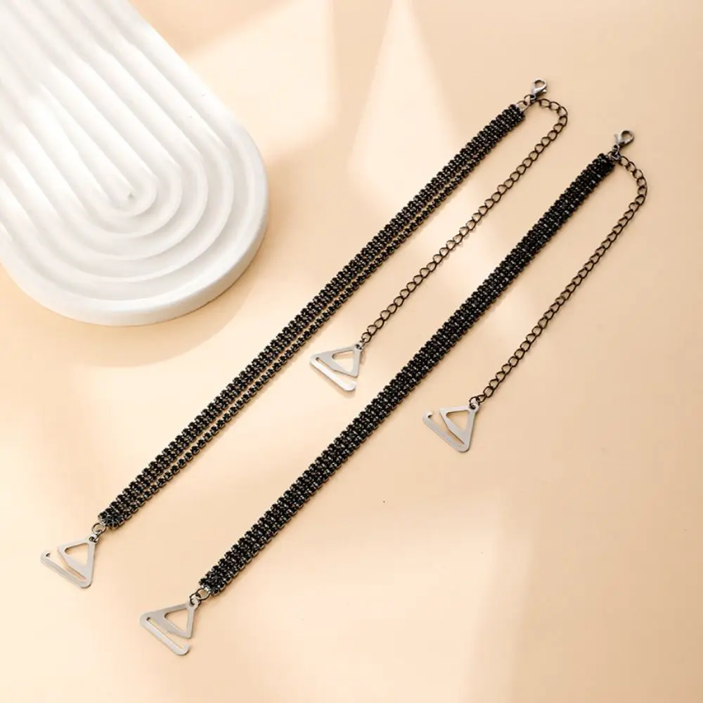 Shiny Aniti-slip Bras Straps New Adjustable Metal Underwear Strap Three Rows Rhinestone Women Lingerie Accessories