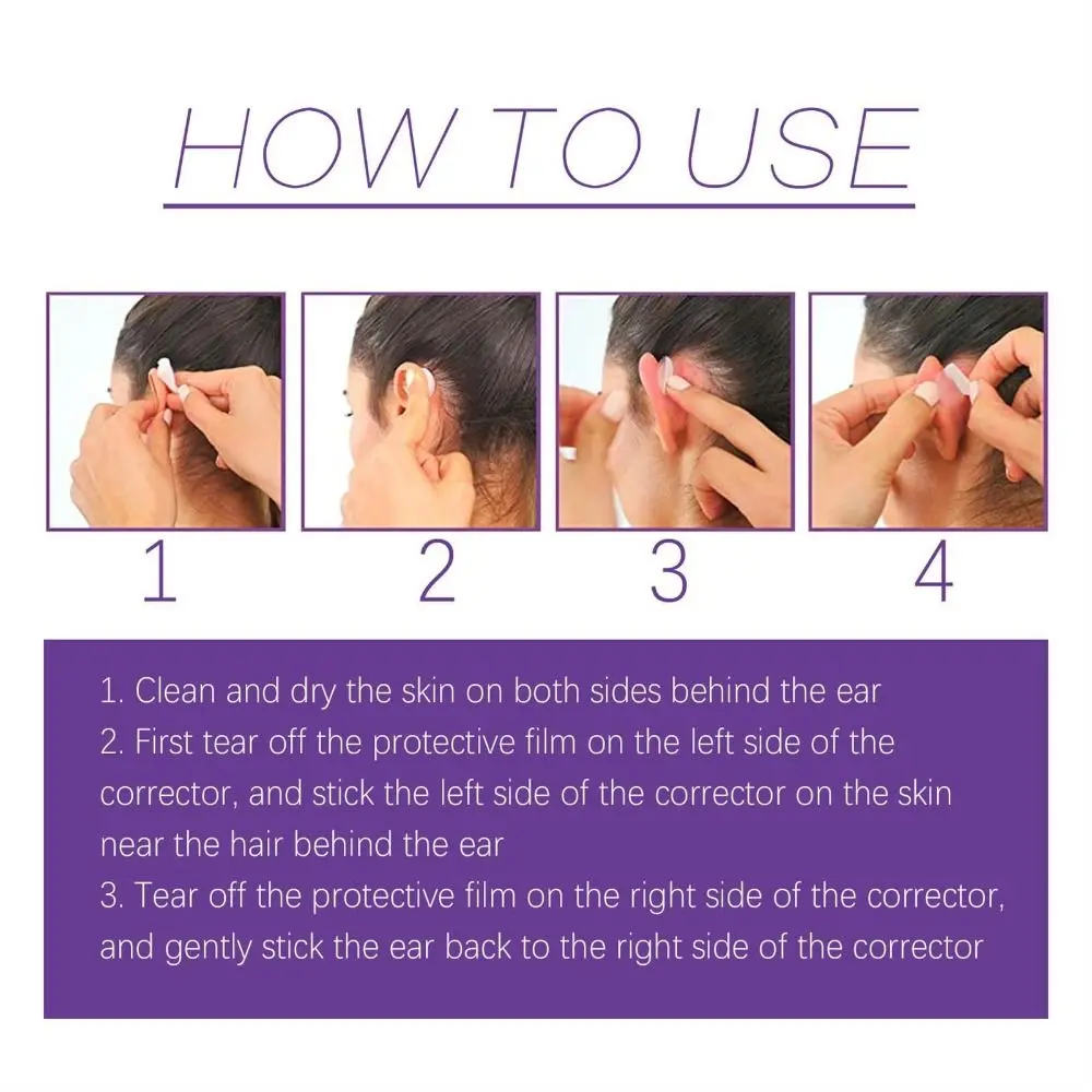Ear Corrector Auricle Valgus Correction Waterproof Ear Stickers Transparent Silicone Orthotics  For All Ages