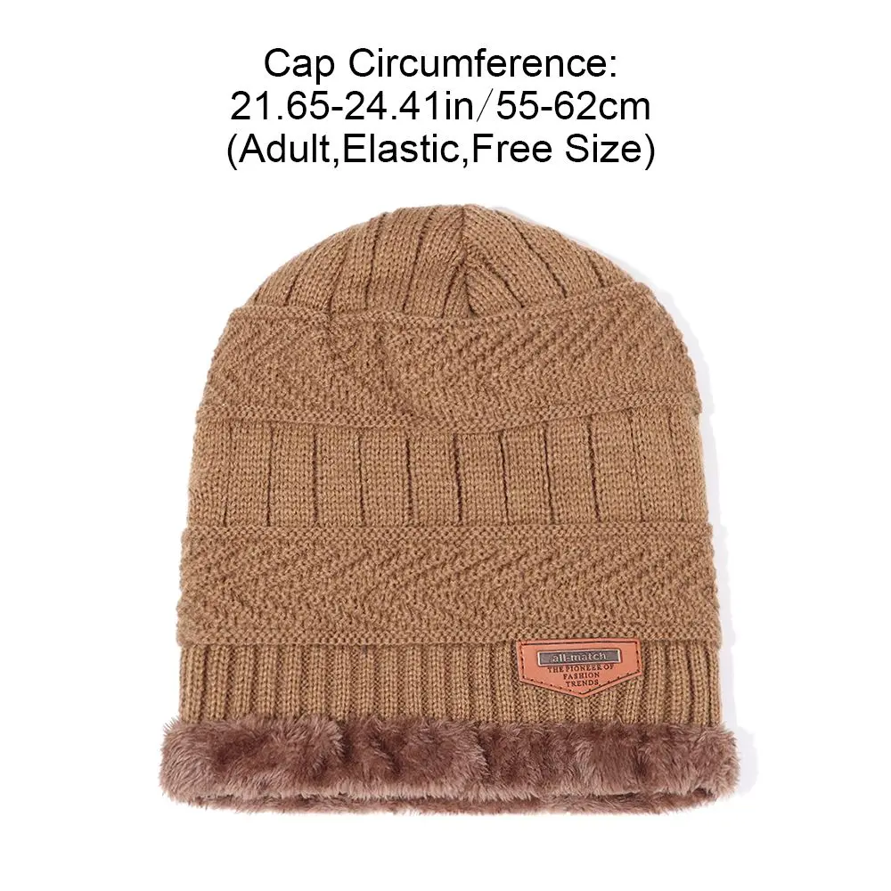 Winter Men's Beanie Hat Scarf Set Warm Plush Neck Cover Cap Men Women Fleece Knitted Thick Ski Cap Windproof Riding Balaclava