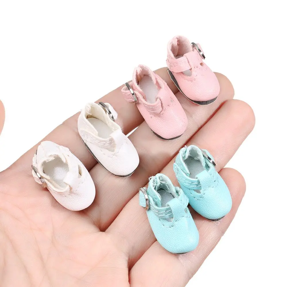 1 Pair Fashion Multicolor Doll Shoes PU Leather Change Clothes Game Fit 1/6 Scale Dolls Accessories Play House Gift 2.8*1.2cm