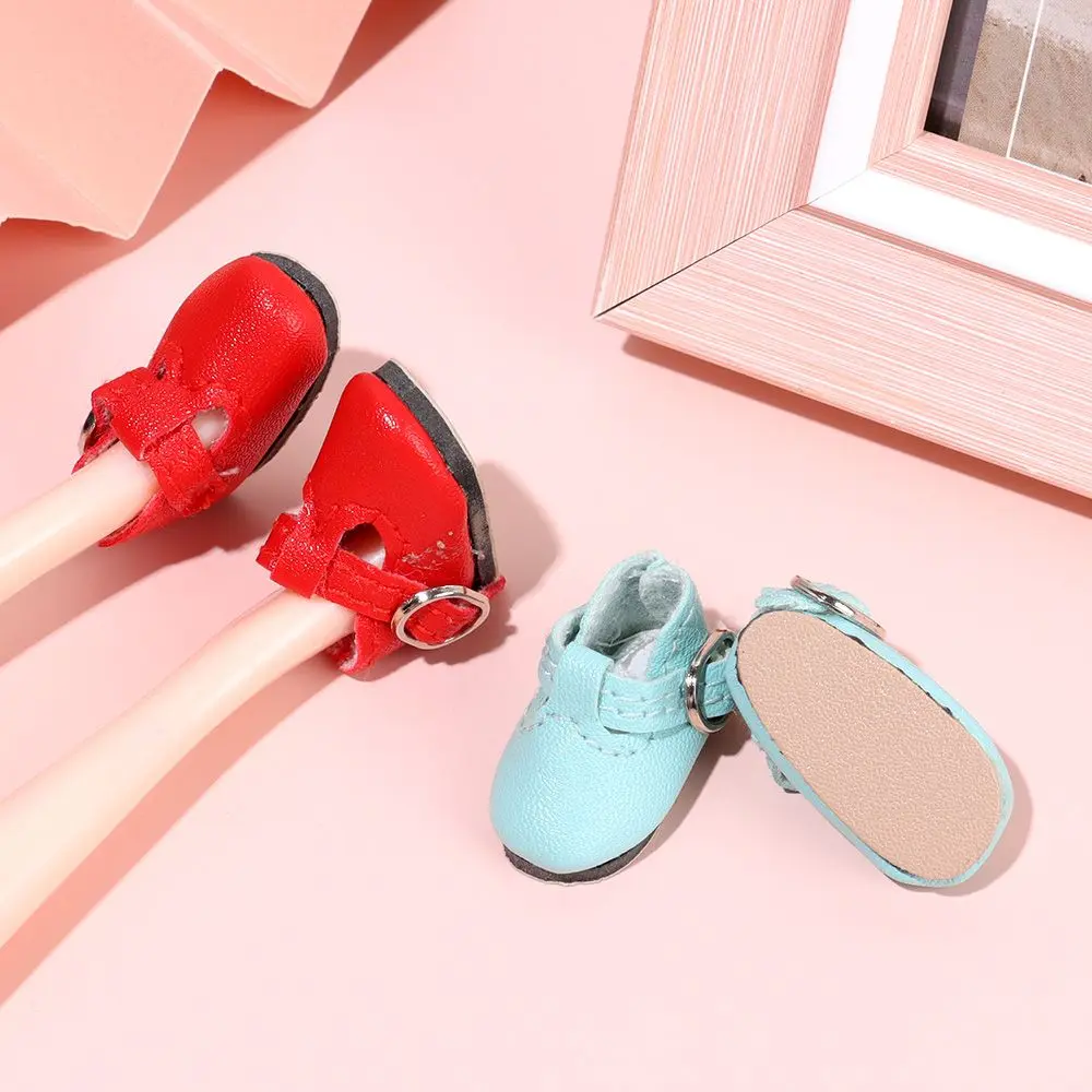 1 Pair Fashion Multicolor Doll Shoes PU Leather Change Clothes Game Fit 1/6 Scale Dolls Accessories Play House Gift 2.8*1.2cm