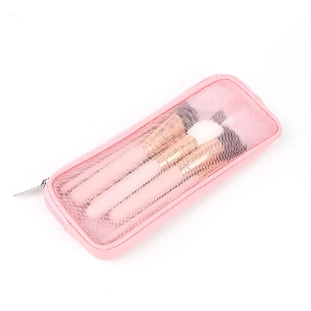 New Mesh Design Makeup Brush Travel Case Multipurpose with Zipper Beauty Tools Organizer Cosmetic Toiletry Bag Travel Use