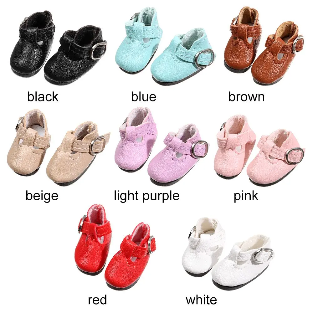 1 Pair Fashion Multicolor Doll Shoes PU Leather Change Clothes Game Fit 1/6 Scale Dolls Accessories Play House Gift 2.8*1.2cm