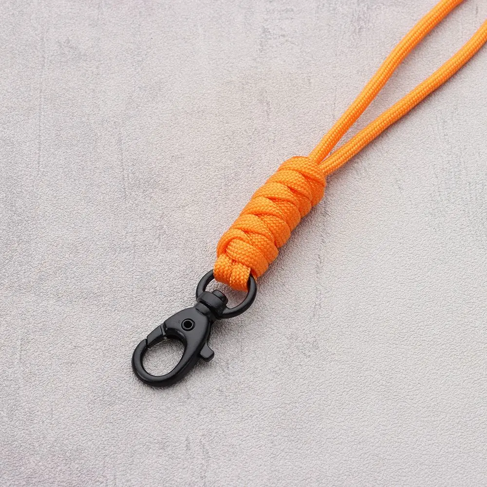 Paracord Keychain Lanyard Rotatable Buckle High Strength Parachute Cord Emergency Survival Backpack Triangle Key Ring Neck