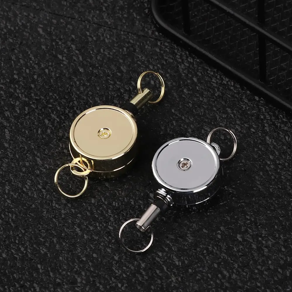 1/2 /4pcs Retractable Reel Clip Badge Holder ID Card Key Ring Carabine Durable Portable Stainless Steel Belt Clip