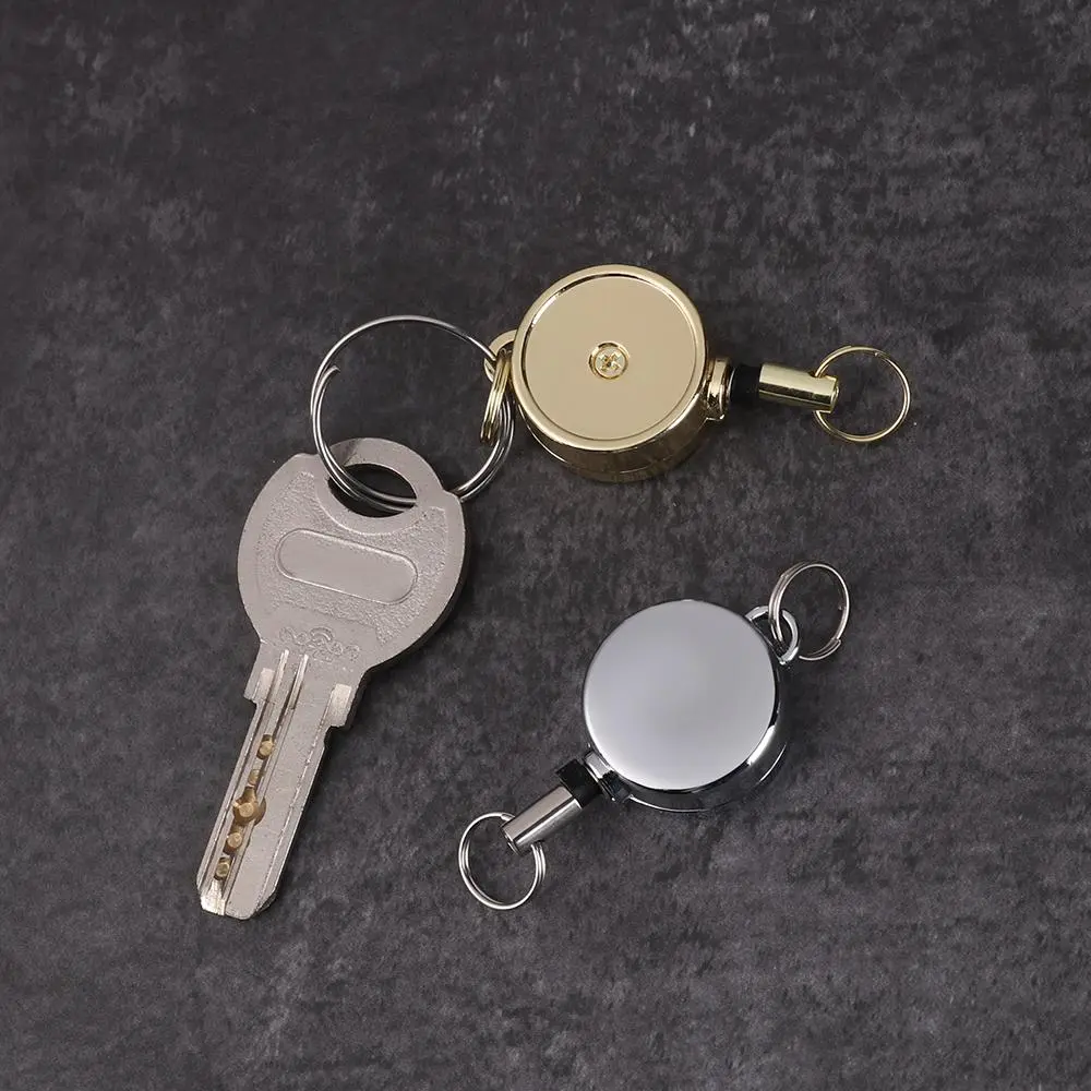 1/2 /4pcs Retractable Reel Clip Badge Holder ID Card Key Ring Carabine Durable Portable Stainless Steel Belt Clip