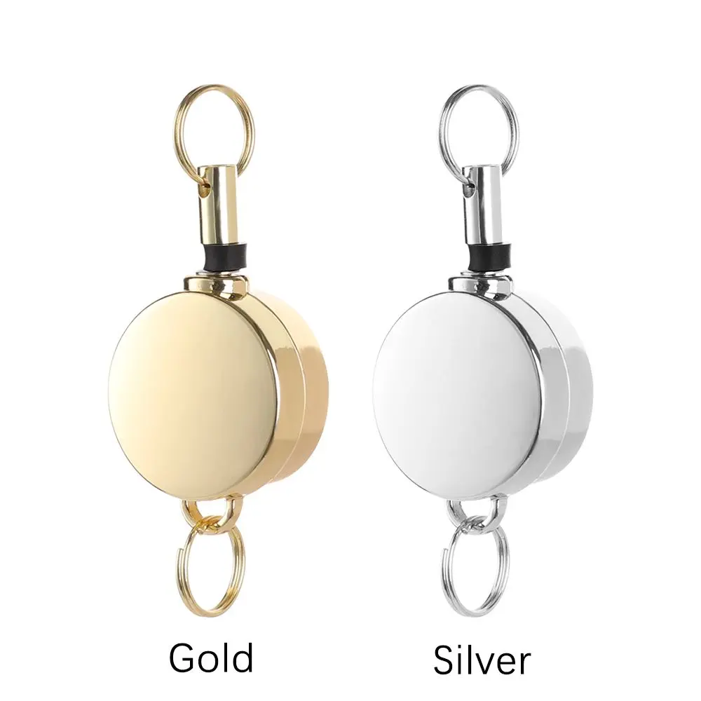 1/2 /4pcs Retractable Reel Clip Badge Holder ID Card Key Ring Carabine Durable Portable Stainless Steel Belt Clip