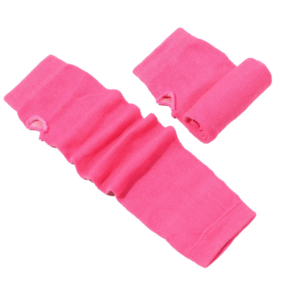 Women Girls Cotton Classic Fingerless Long Gloves Wristband Arm Warmer Long Sleeve Striped Elbow Mitten Knitted Handschoenen