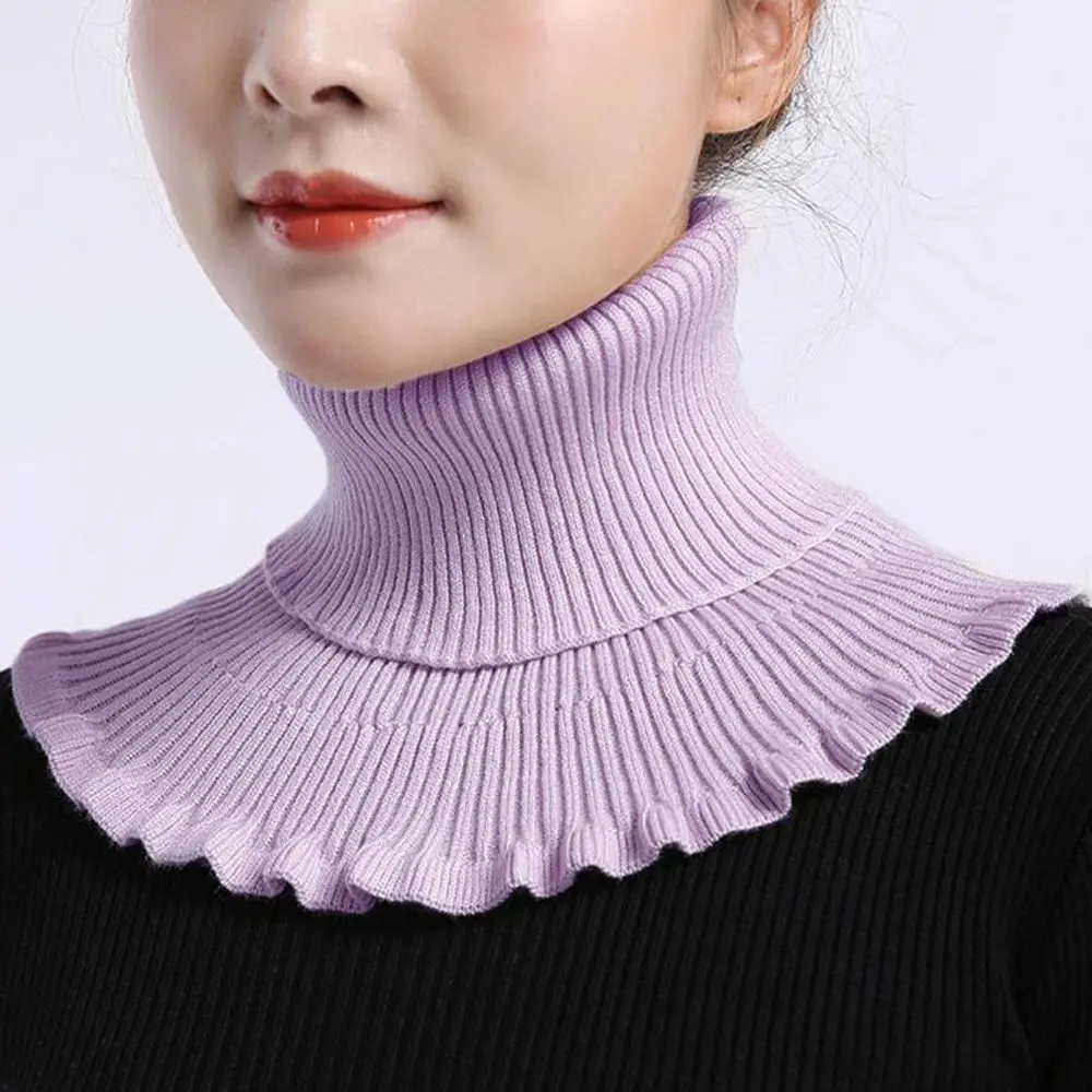 1PC Knitted Fake Collar Scarf Women Warm Turtleneck Detachable False Collar Winter Windproof Scarf Clothing Accessories