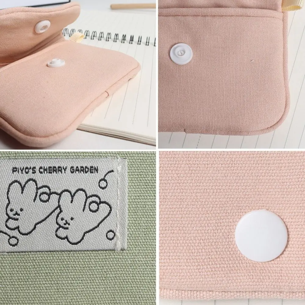 Portable Coin Purse New Cotton Mini Cash Wallet Solid Color Lightweight Headphone Bag Women
