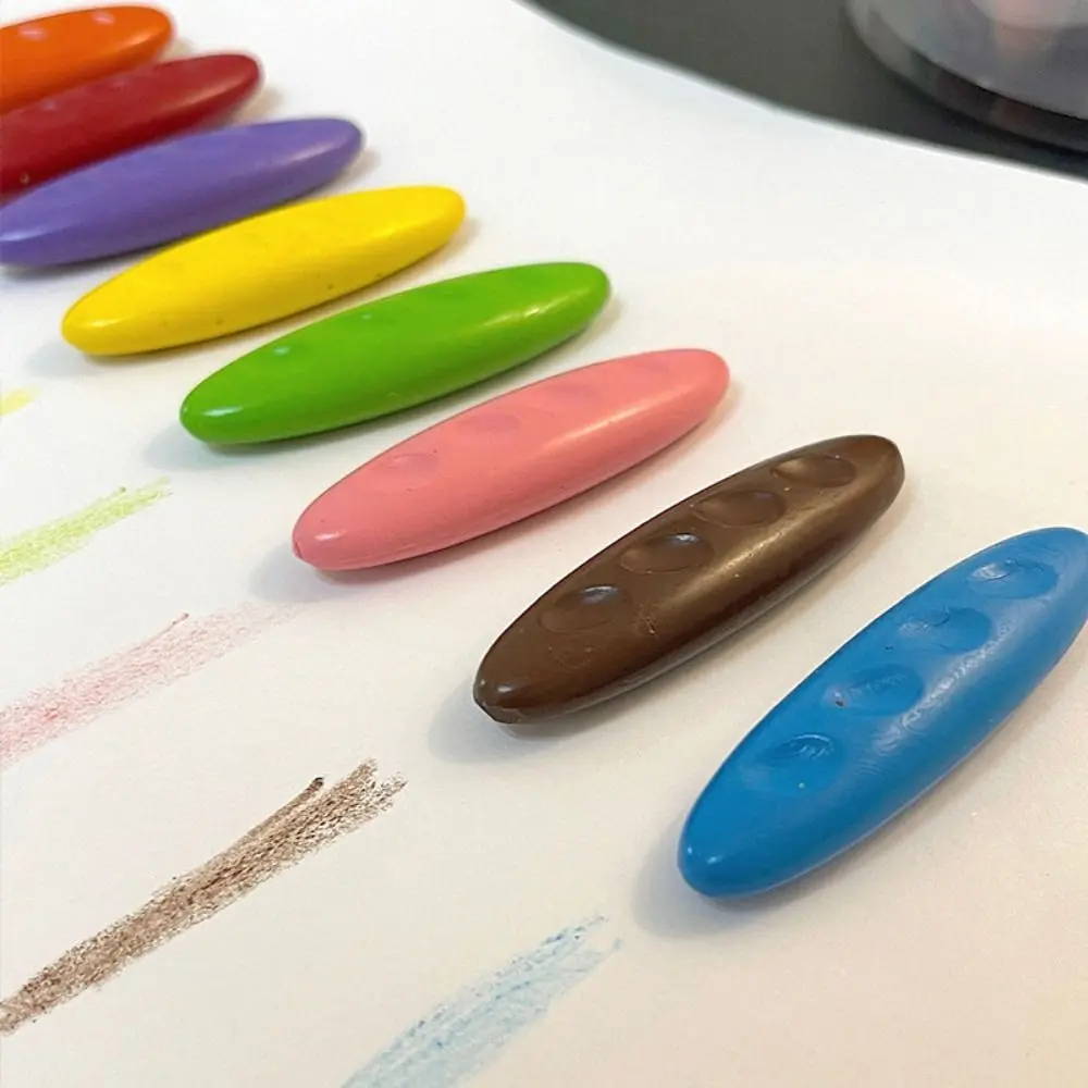 12/24/36 Colors Do Not Dirty Hands Plastic Crayon Plastic Erasable Painting Tools Peanut Shaped Washable Colored Crayon