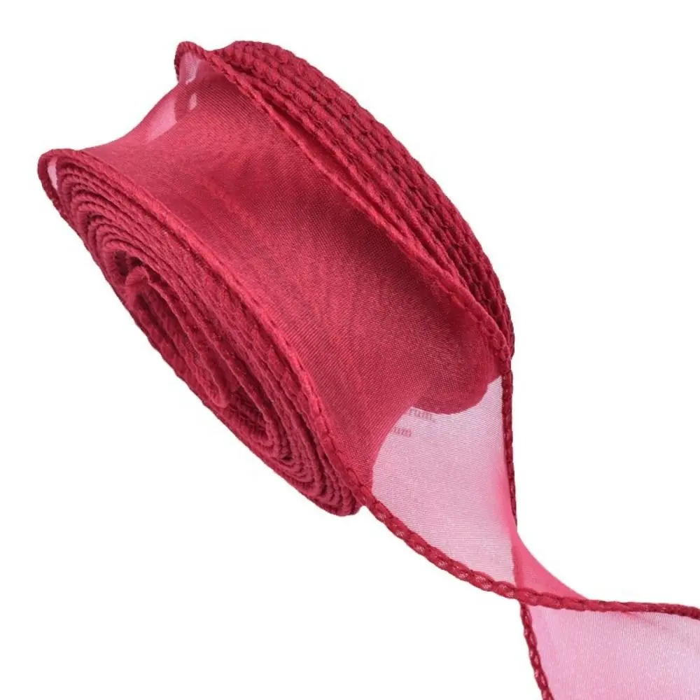 Roll of Satin Ribbon 40mm 10 yards Flower Bouquet Wrapping Tulle Ribbon Organza Ribbon Mesh Fabric Lace Korean Ribbons