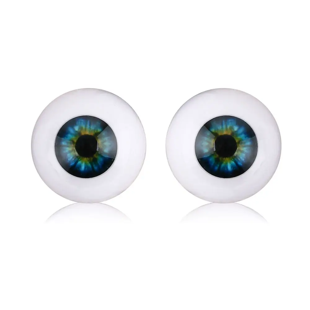 1pair Realistic Half Round Hollow Back Fake Eyes Eyeballs DIY Halloween Prop Horror Mask Doll Bear Animals Making 20mm