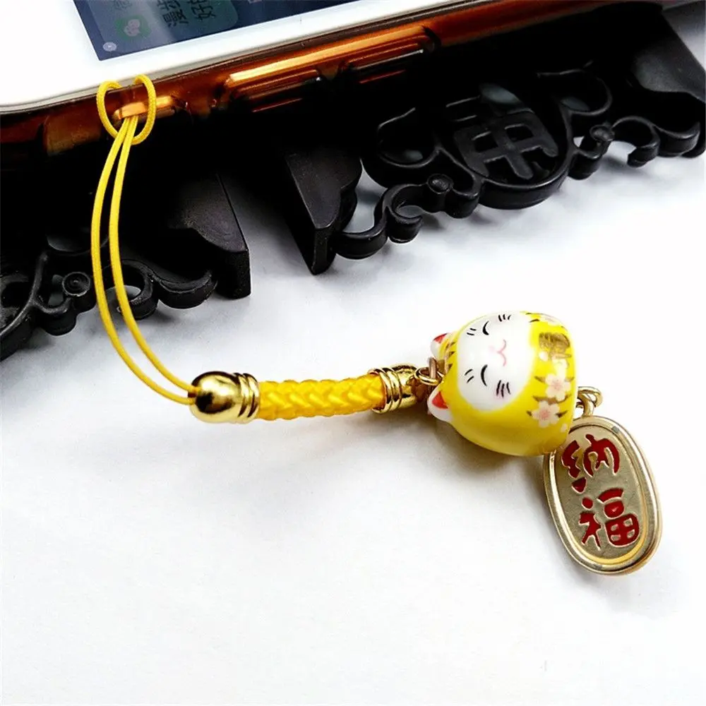 Japanese Lucky Cat Phone Straps Cute Keychain Bag Accessories Phone Key Strap Lanyard Hang Charm Rope Decor