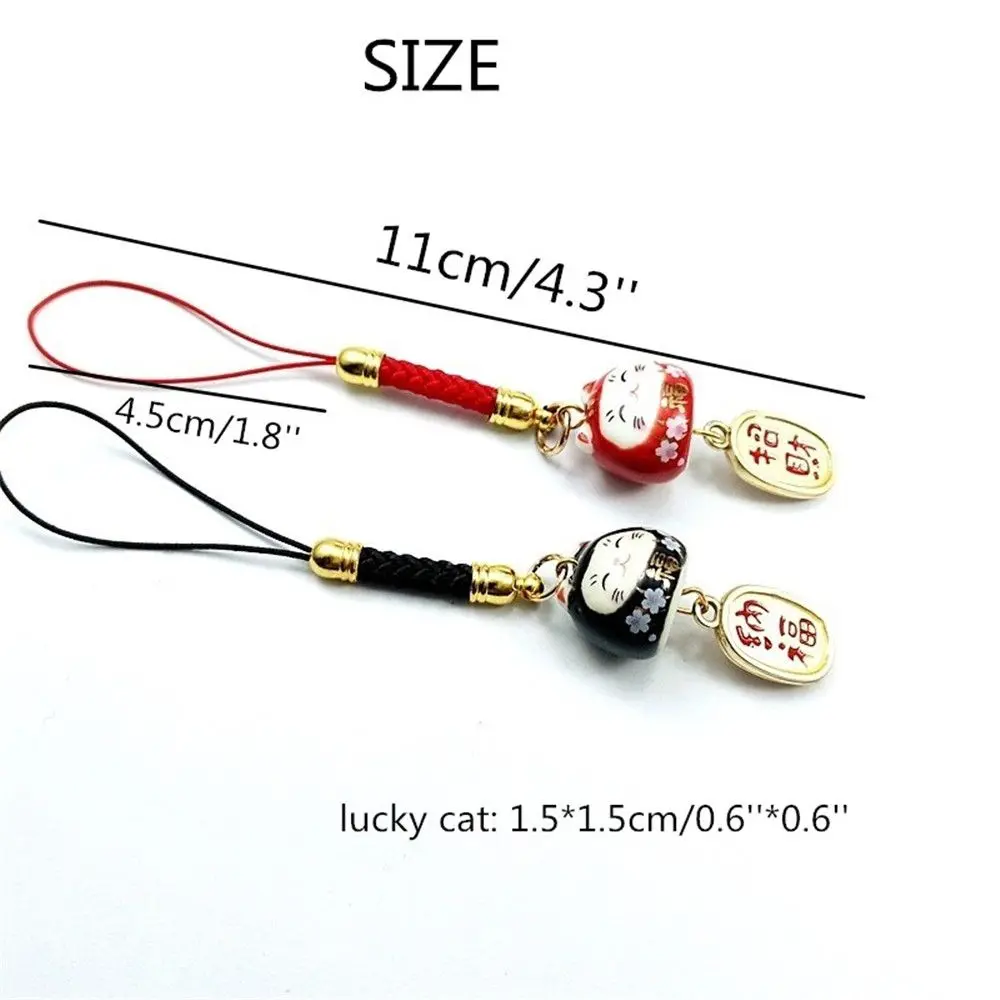 Japanese Lucky Cat Phone Straps Cute Keychain Bag Accessories Phone Key Strap Lanyard Hang Charm Rope Decor