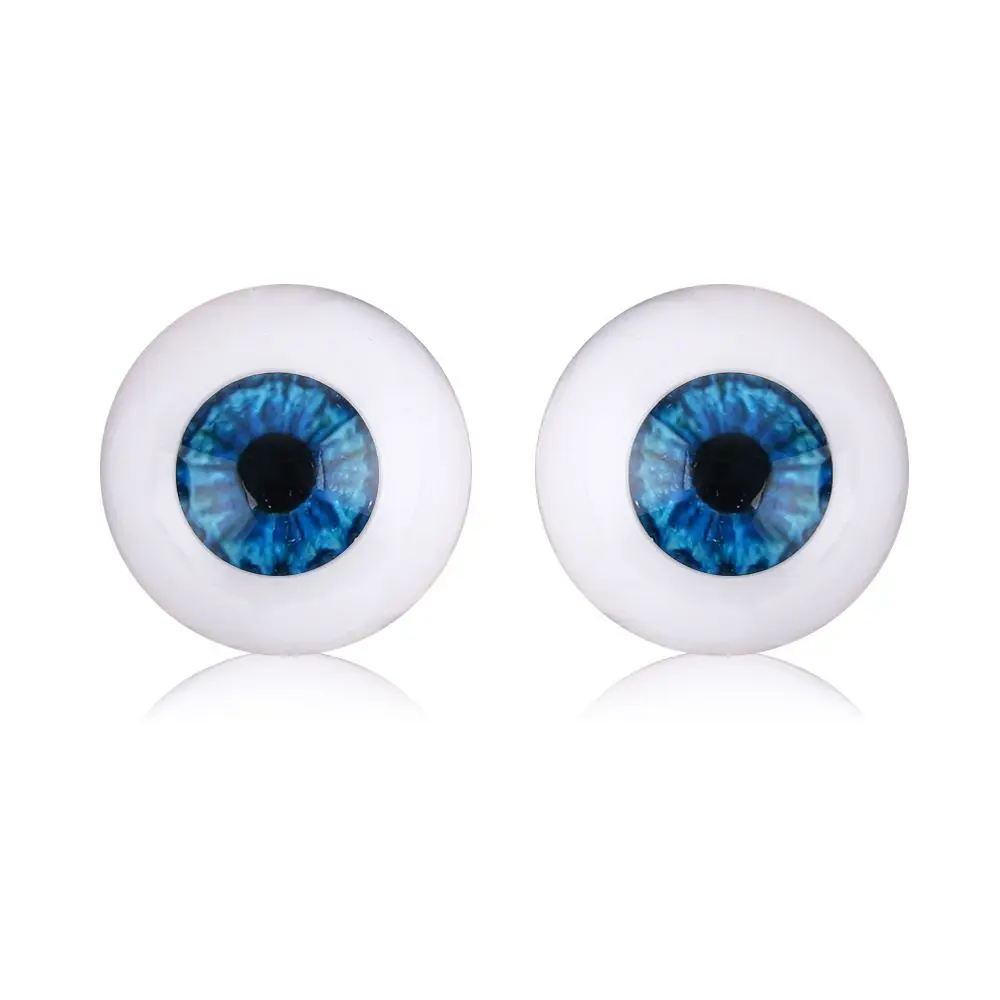 1pair Realistic Half Round Hollow Back Fake Eyes Eyeballs DIY Halloween Prop Horror Mask Doll Bear Animals Making 20mm
