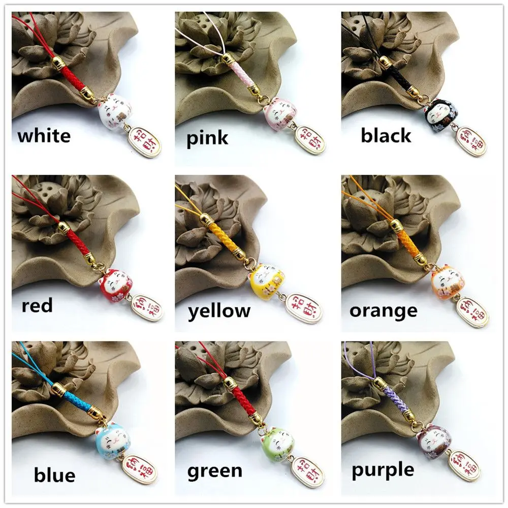 Japanese Lucky Cat Phone Straps Cute Keychain Bag Accessories Phone Key Strap Lanyard Hang Charm Rope Decor