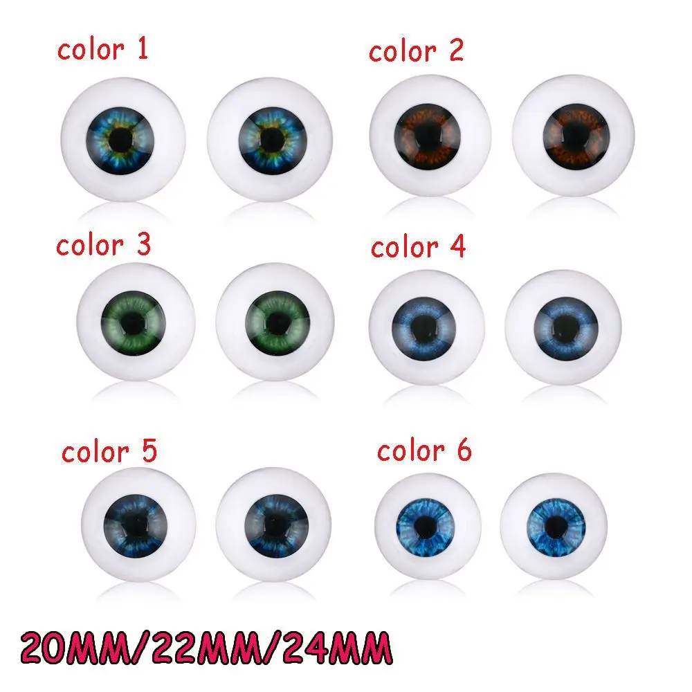 1pair Realistic Half Round Hollow Back Fake Eyes Eyeballs DIY Halloween Prop Horror Mask Doll Bear Animals Making 20mm