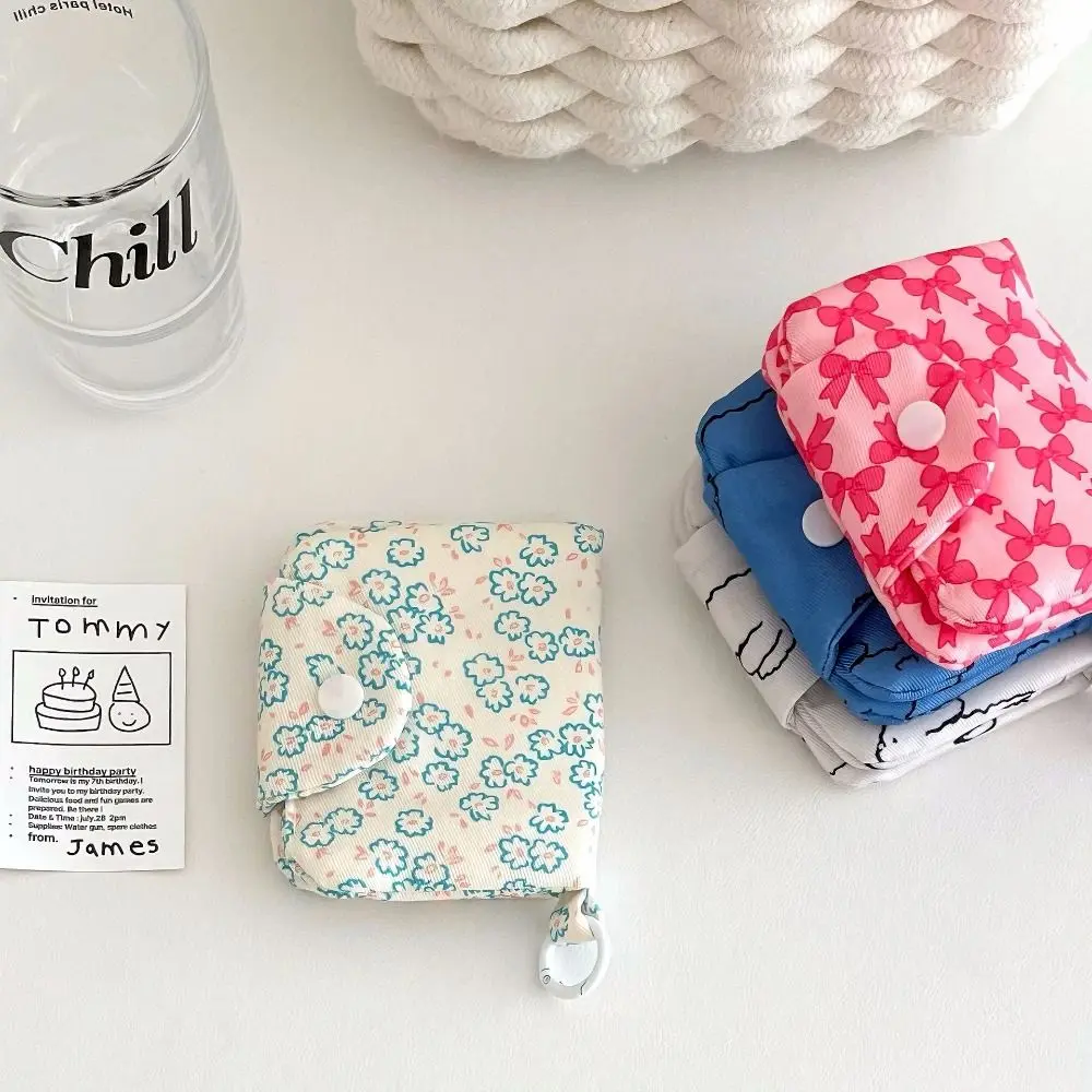 Cute Student Coin Purse Card Simplicity Floral Korean Fashion Wallet Card Holder for Girls Portable Cute Small Storage Bag