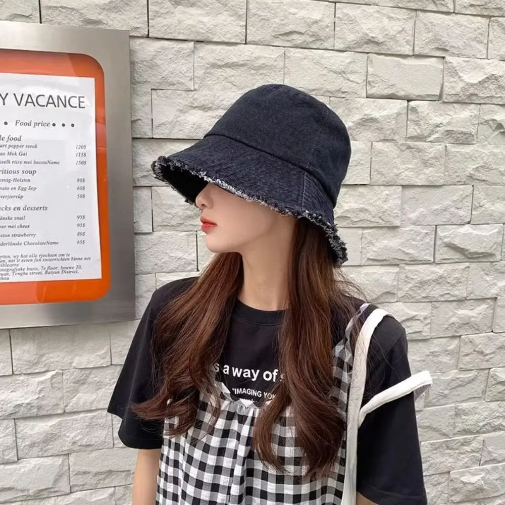 Cotton Bob Panama Summer Sun Hat Fashion Foldable Travel Outdoor Reversible Fisherman Hat Jeans Fishing Sun Hat Men Women