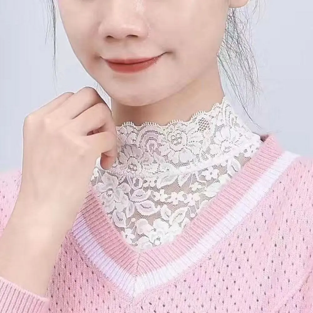 Fake Collar White Black Lace Floral Women Detachable False Collar Blouse Shirt Removable Collar Tie Sweater Decoration