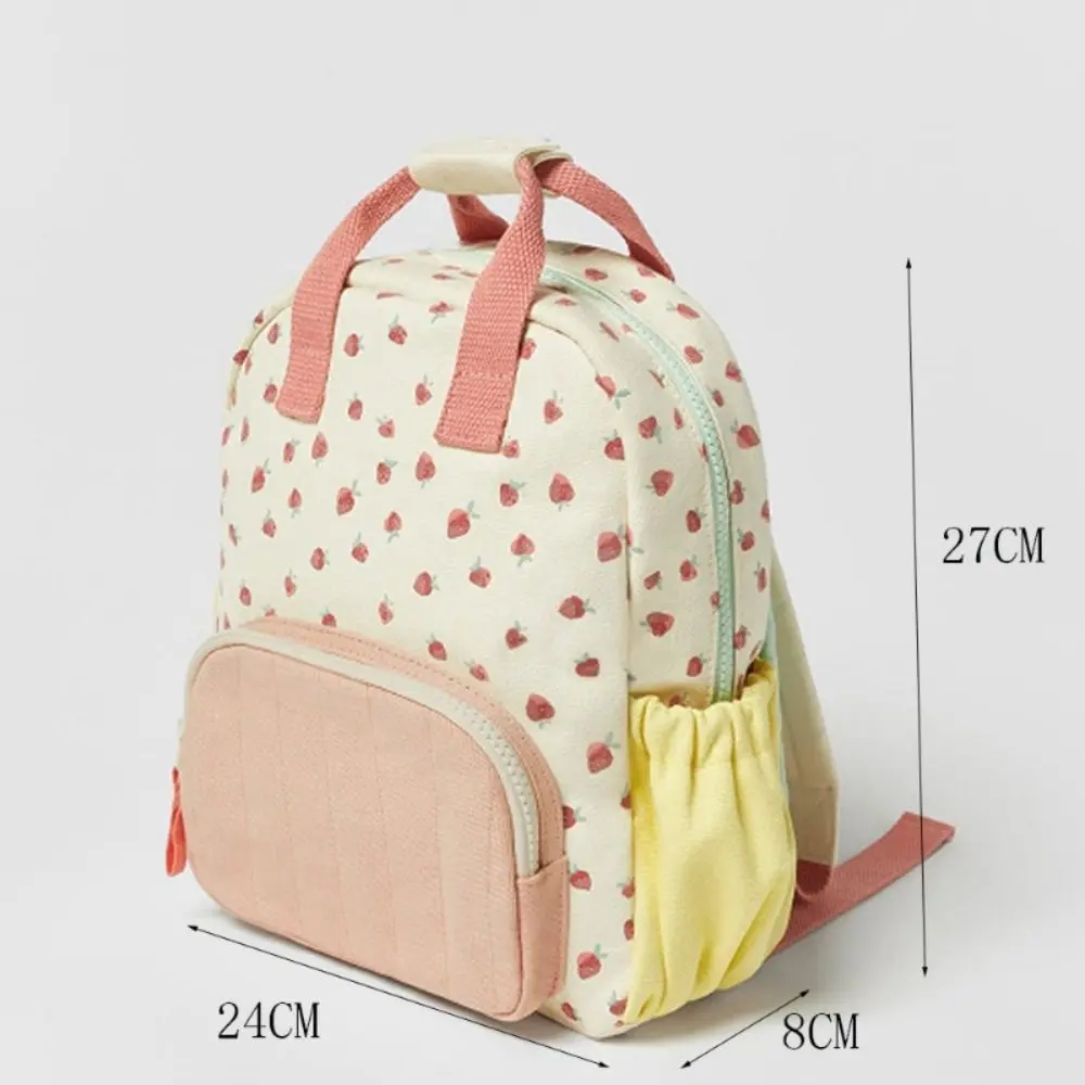 Personalized Embroidered Strawberry Kid Backpack Customized Children's Name Schoolbag Gift Baby Stroller Bag Back To School Gift