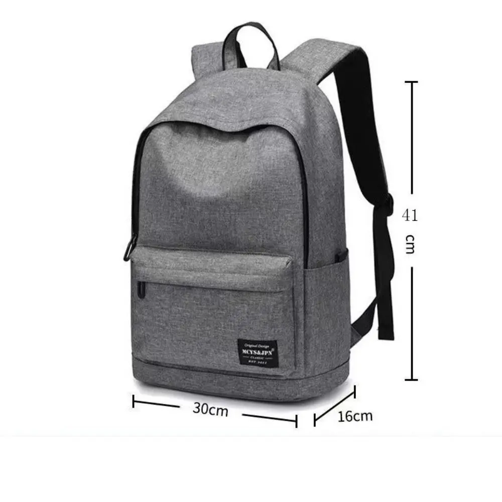 15 inches Versatile Backpack High Quality Black Grey Washable Travel Bag Oxford Cloth Computer Bag Unisex