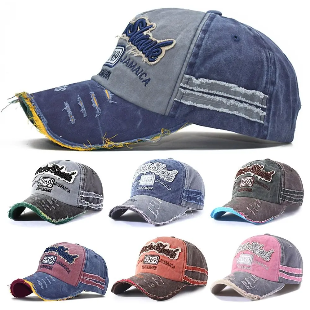 Embroidery Baseball Caps Men Women Retro Washed Cotton Snapback Caps Outdoor Sports Visor Sun Hat Unisex