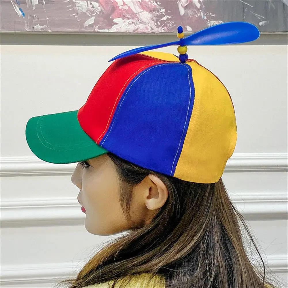Rainbow Bamboo Dragonfly Baseball Cap Funny Helicopter Propeller Adventure Dad Hat Snapback Hat For Adult Kids Boys Girls