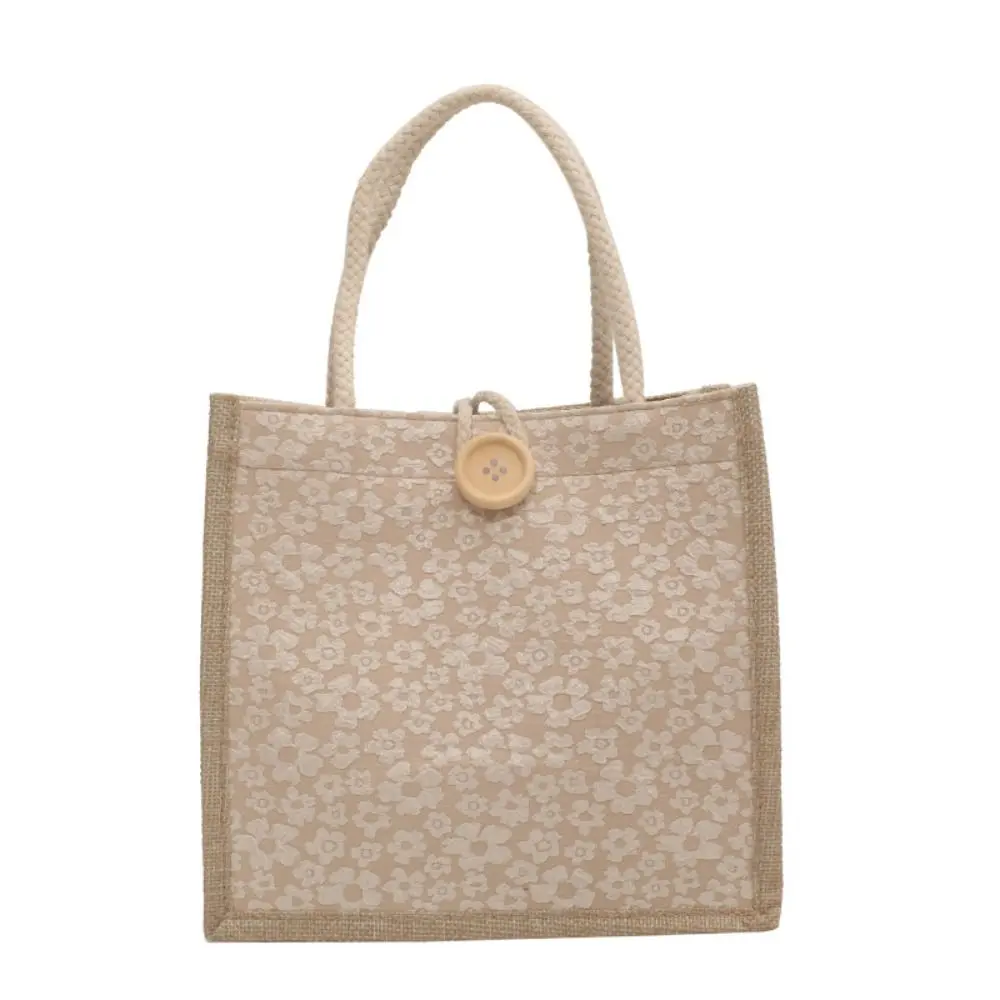 Summer French Hand-Carrying Lunch Bag Japanese Girl Versatile Linen Handbag New Style Gift Tote Bag