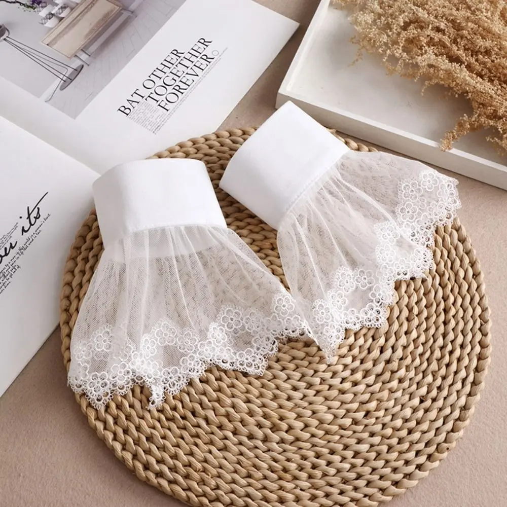 Spring Autumn Ruffles Elbow Sleeve Sweater Decorative Arm Cover Fake Cuff Detachable Sleeve Cuffs Fake Sleeve Lace Cuffs